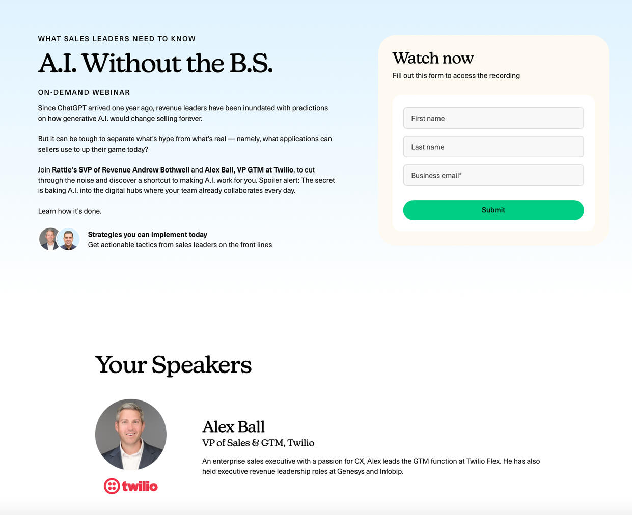 Webinar Concept + Landing Page